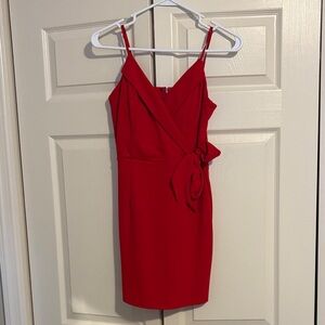 Red Wrap Mini Dress